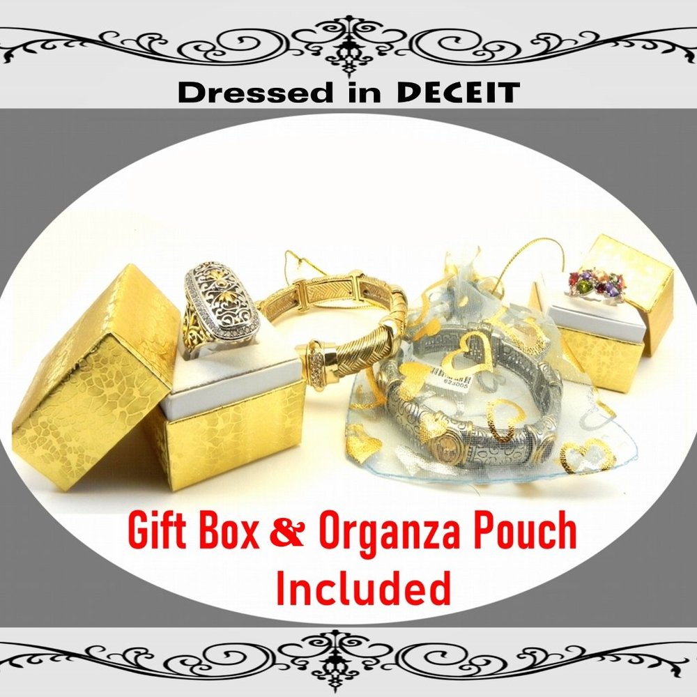 Bold-Statement 2-Tone High Polished Antiqued Stai… - image 6